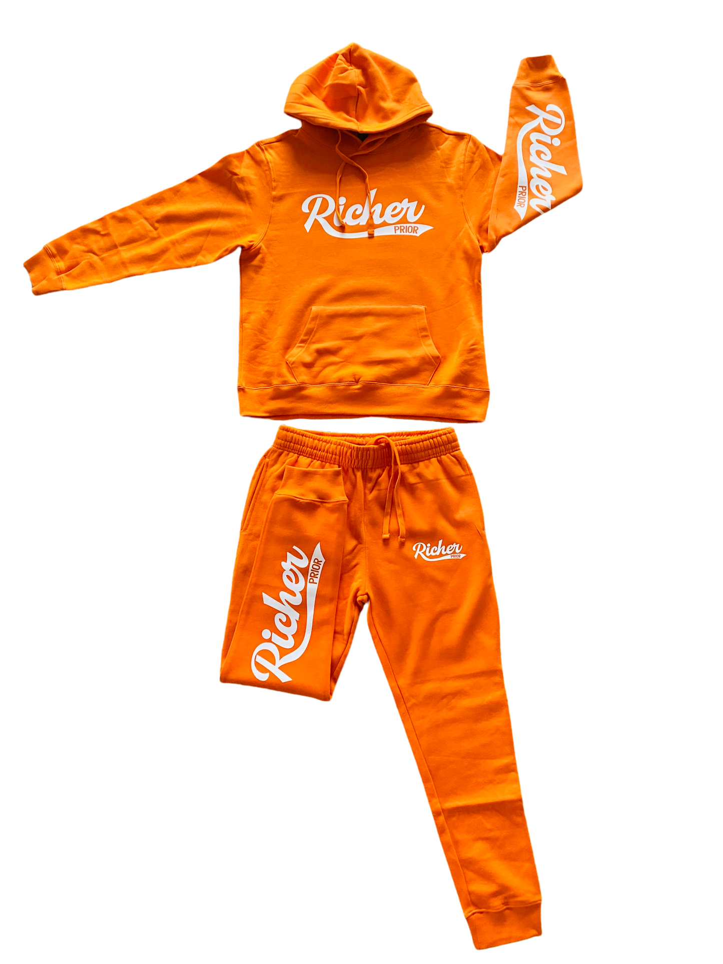 Cozy Jogger Set - Orange/White