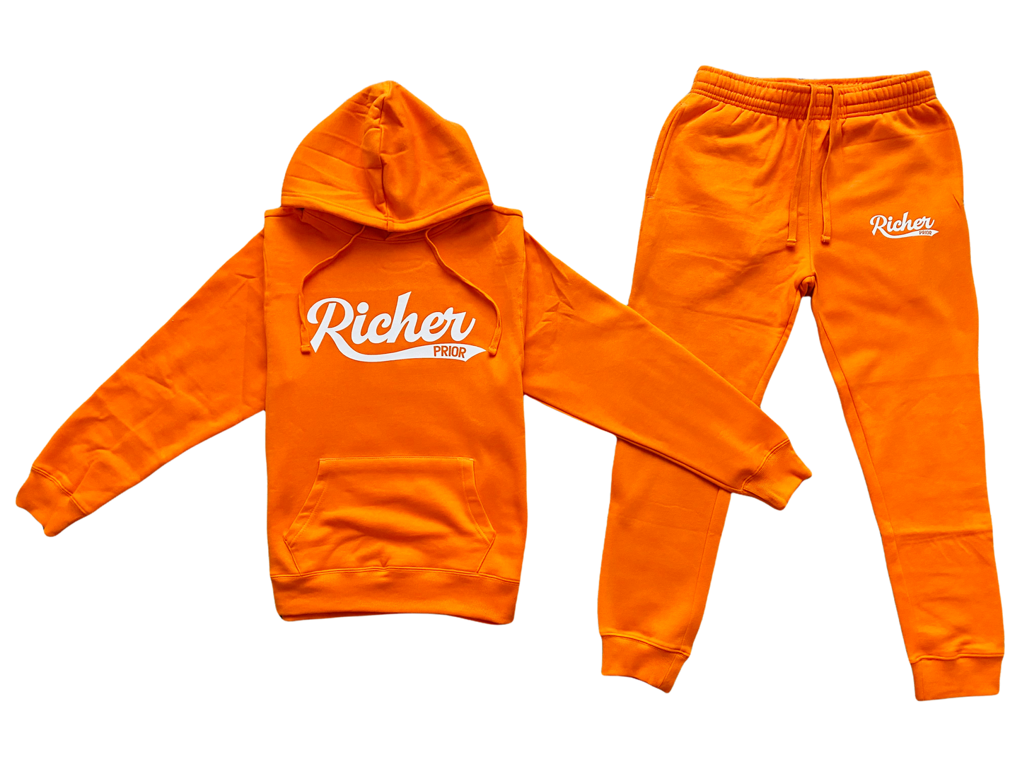 Cozy Jogger Set - Orange/White