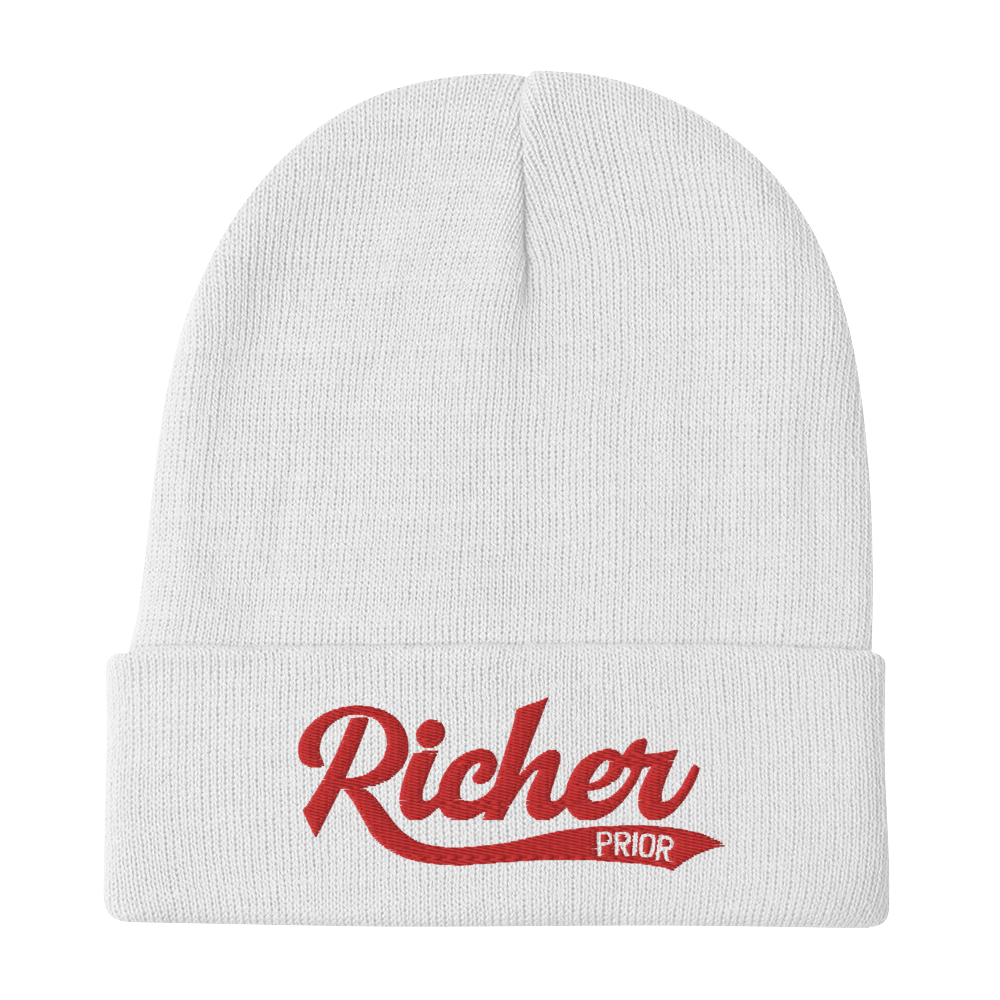 46. Richer Prior Beanie - White/Red